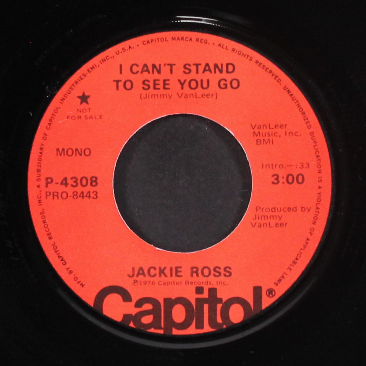 i can't stand to see you go / mono by JACKIE ROSS