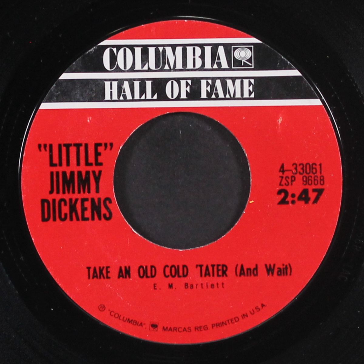 a-sleeping at the foot of the bed / take an old cold 'tater (and wait) by "LITTLE" JIMMY DICKENS