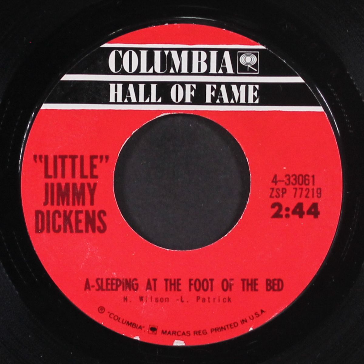 a-sleeping at the foot of the bed / take an old cold 'tater (and wait) by "LITTLE" JIMMY DICKENS