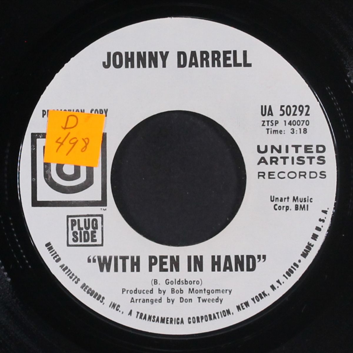 with pen in hand by JOHNNY DARRELL