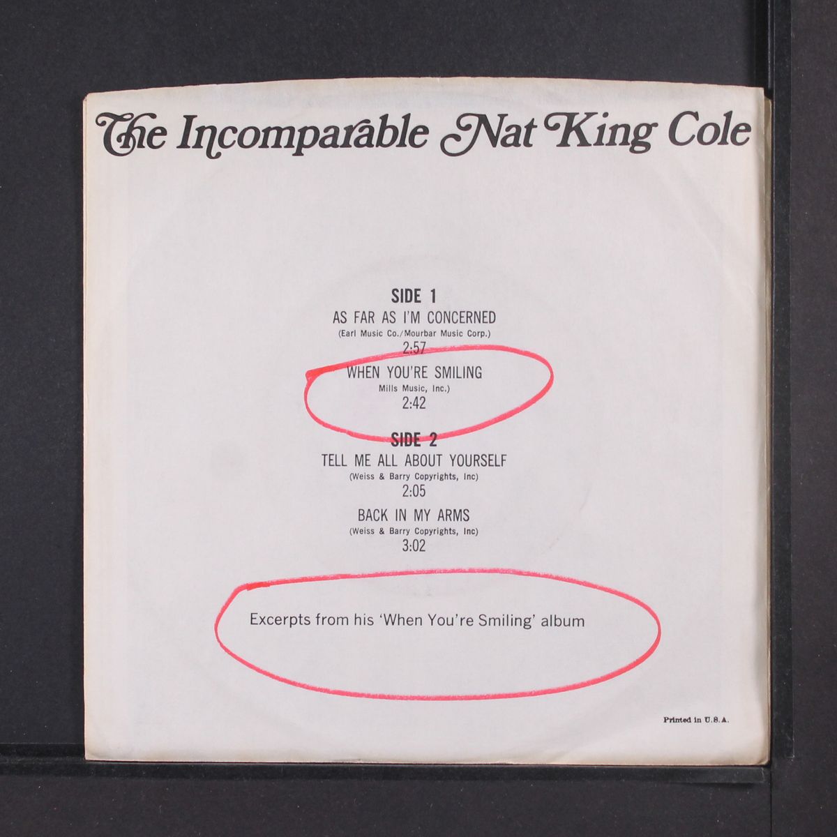 incomparable by NAT KING COLE
