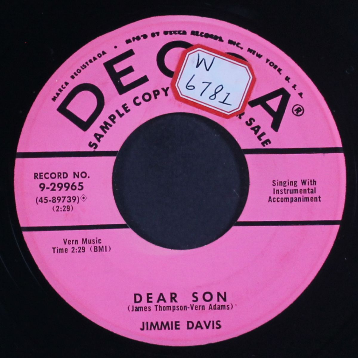 dear son by JIMMIE DAVIS