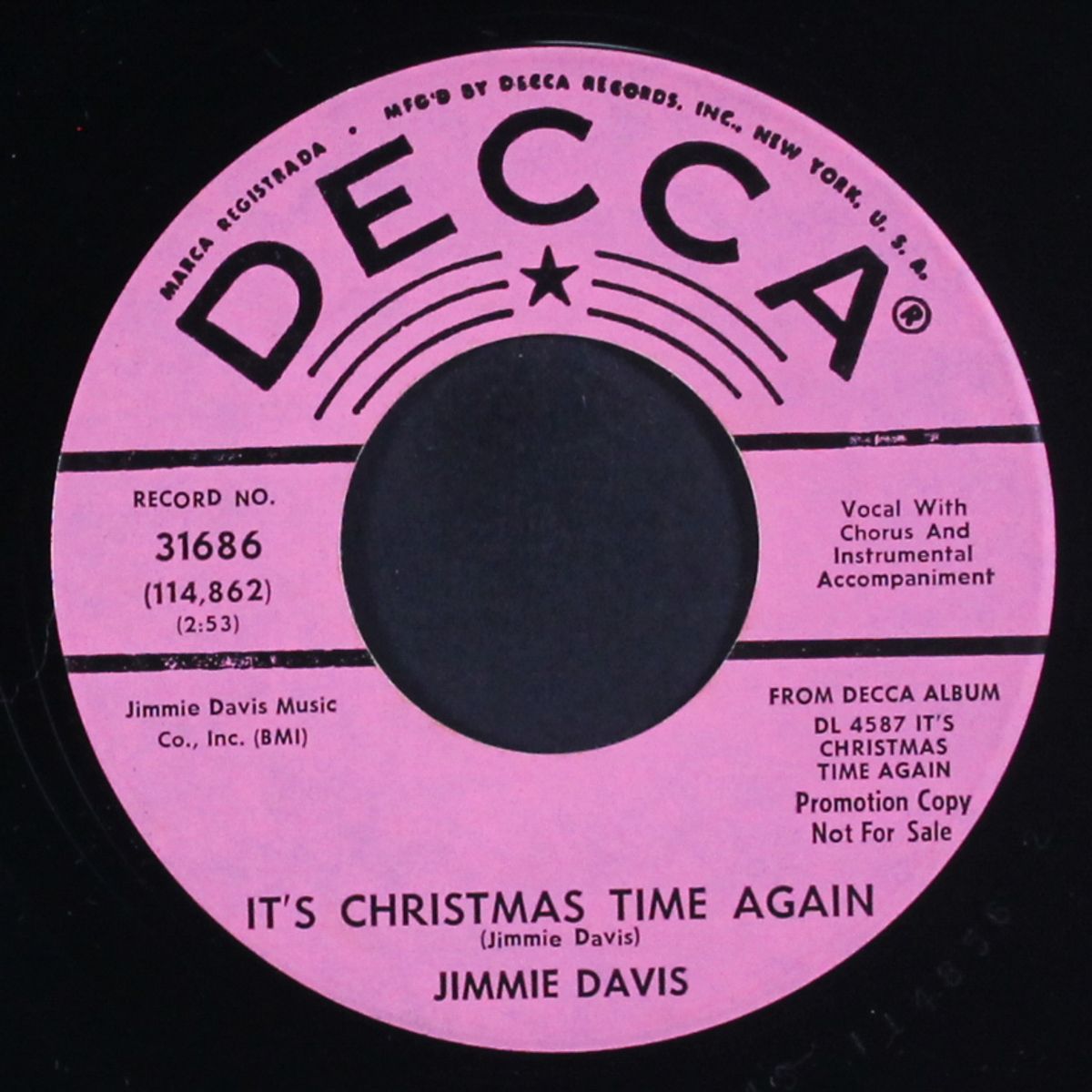 go tell it on the mountain / it's christmas time again by JIMMIE DAVIS