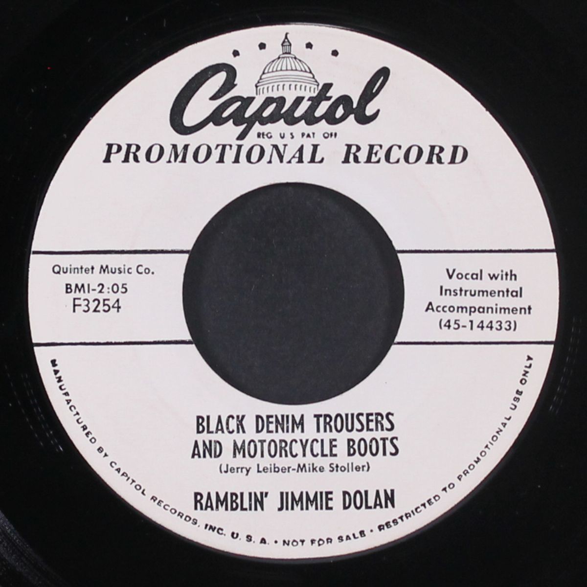 black denim trousers and motorcyle boots / you don't love me by RAMBLIN' JIMMIE DOLAN