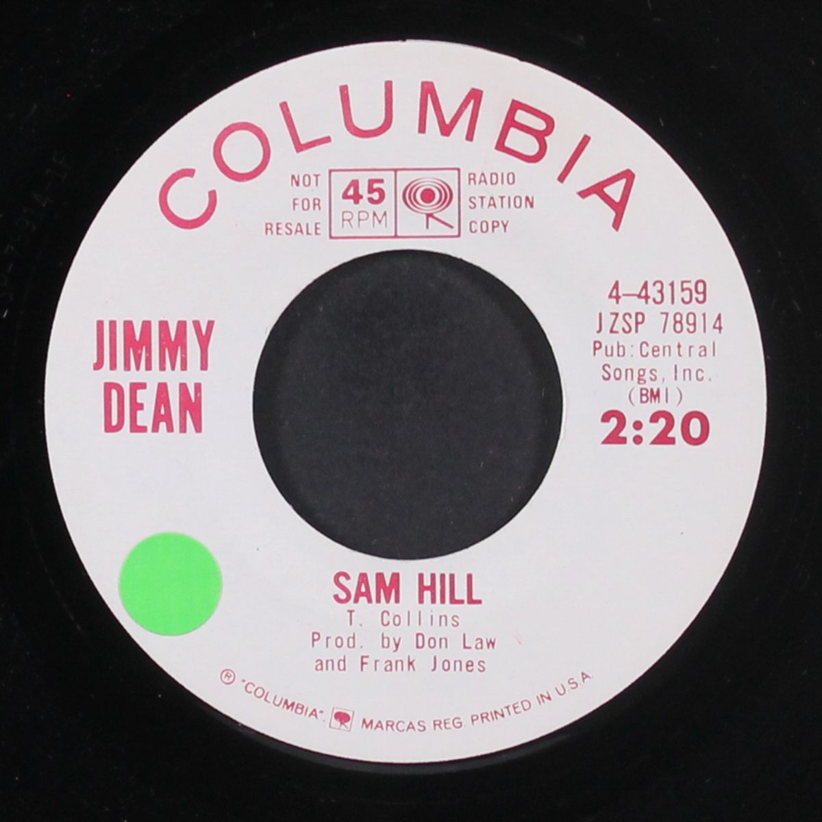 sam hill / when i grow too old to dream by JIMMY DEAN