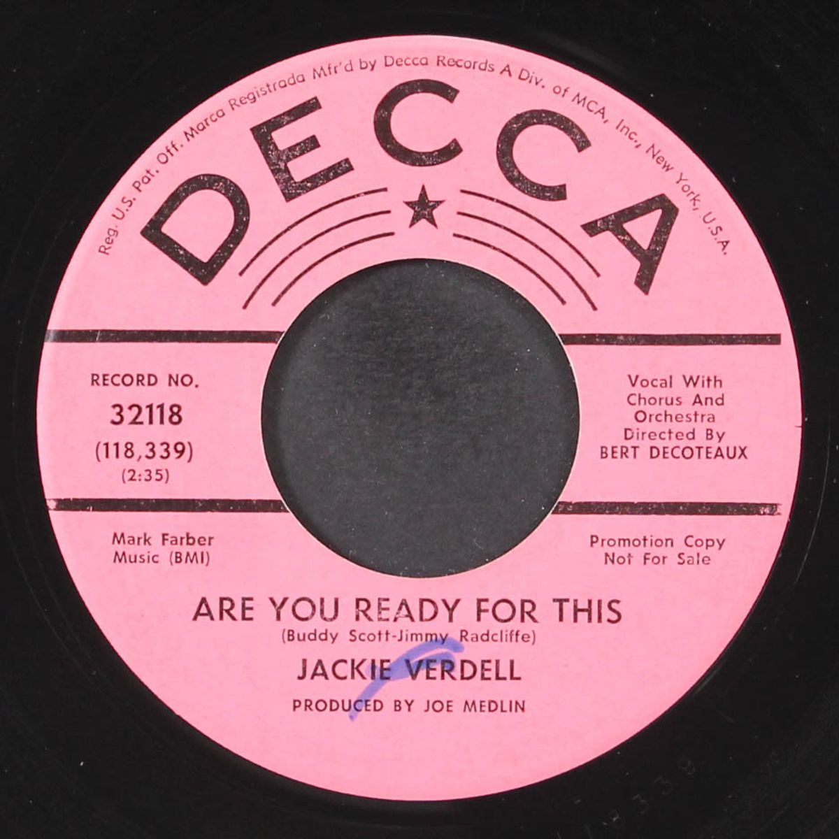 are you ready for this / i'm your girl by JACKIE VERDELL