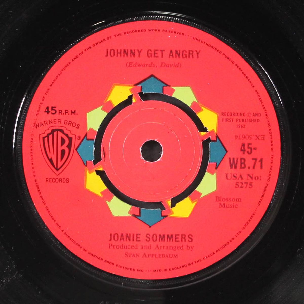 johnny get angry / a summer place by JOANIE SOMMERS