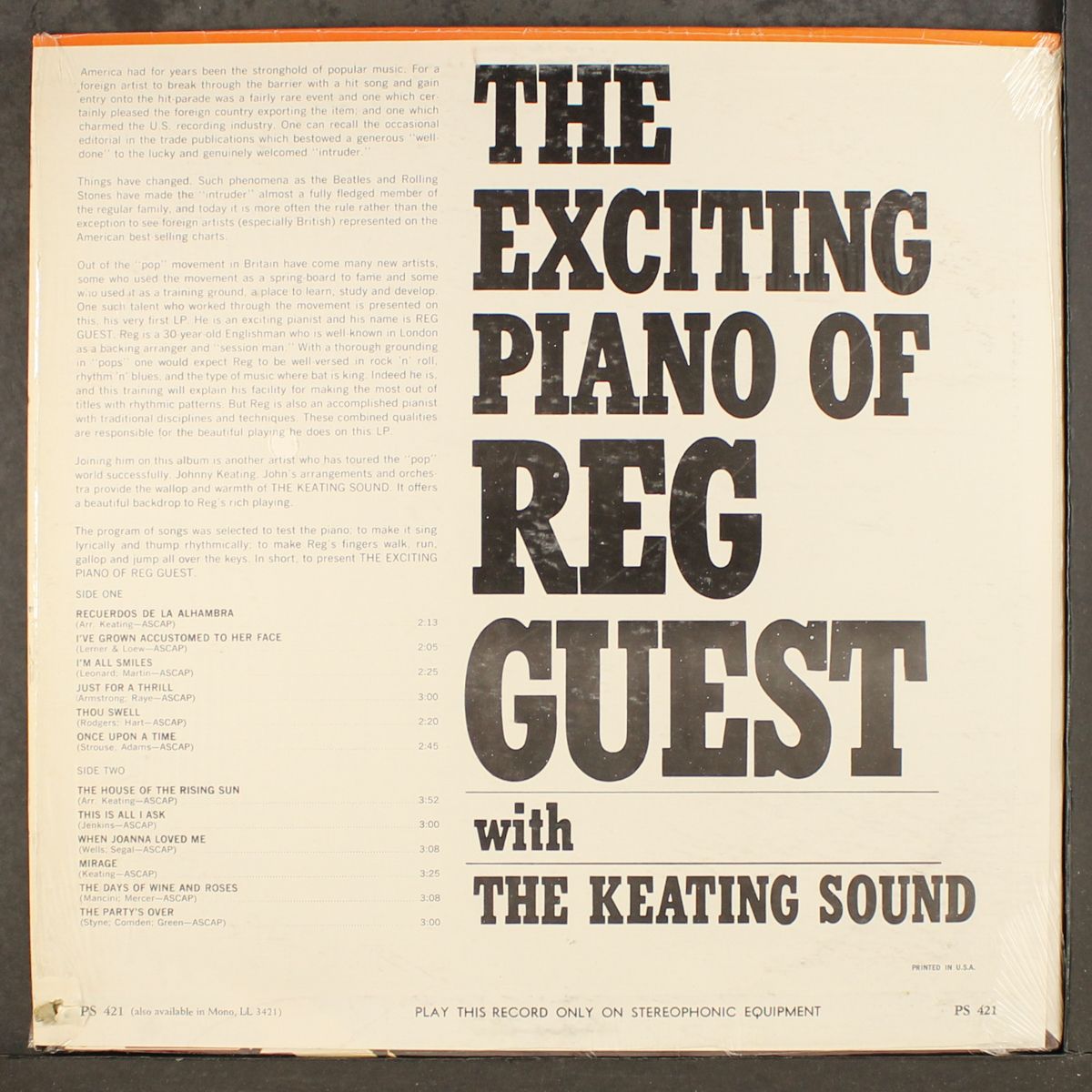 the exciting piano of by REG GUEST