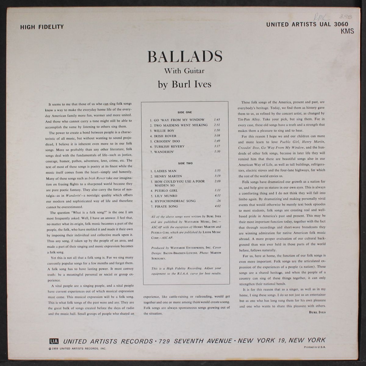 ballads by BURL IVES