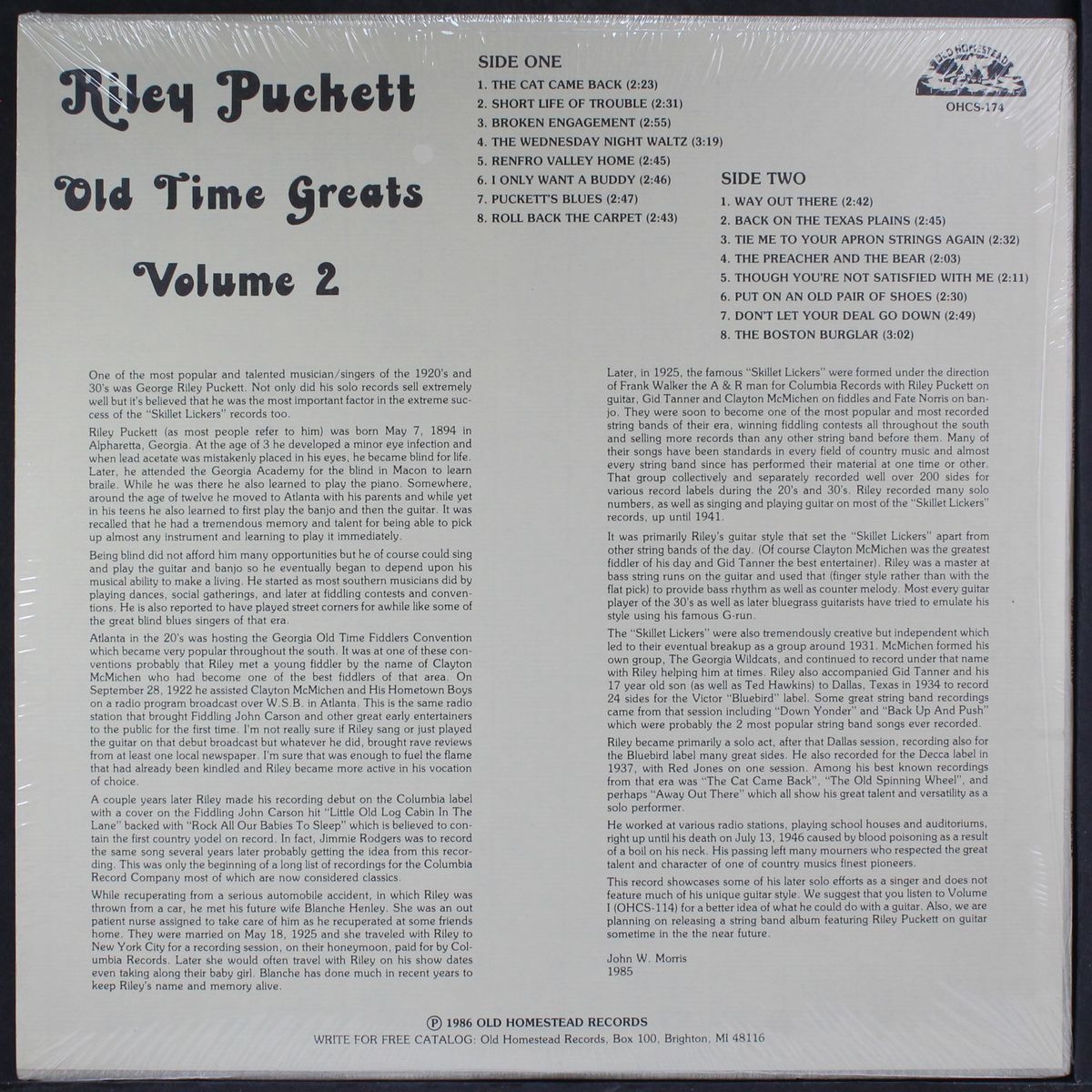 old time greats, vol. 2 by RILEY PUCKETT