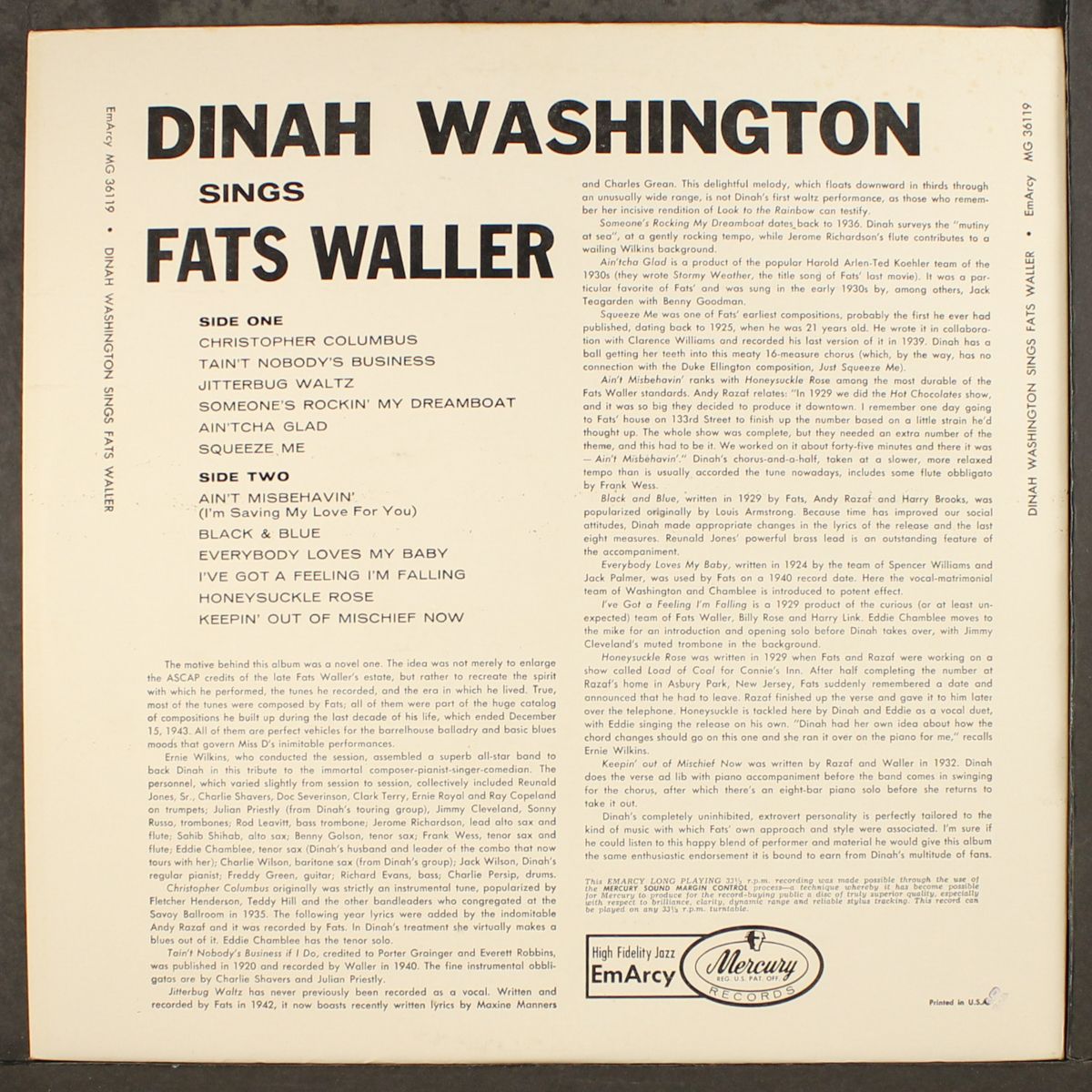 sings fats waller by DINAH WASHINGTON