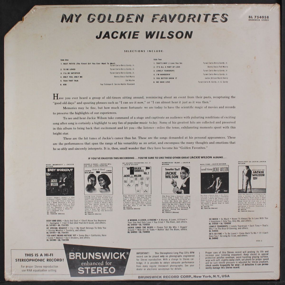 my golden favorites by JACKIE WILSON