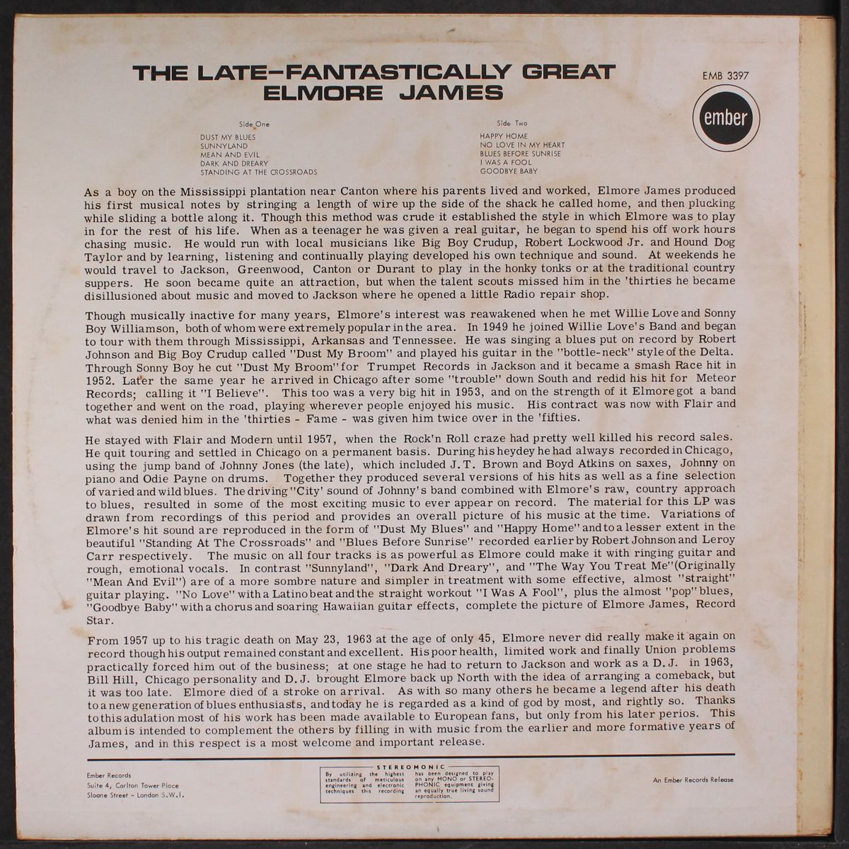 the late fantastically great by ELMORE JAMES