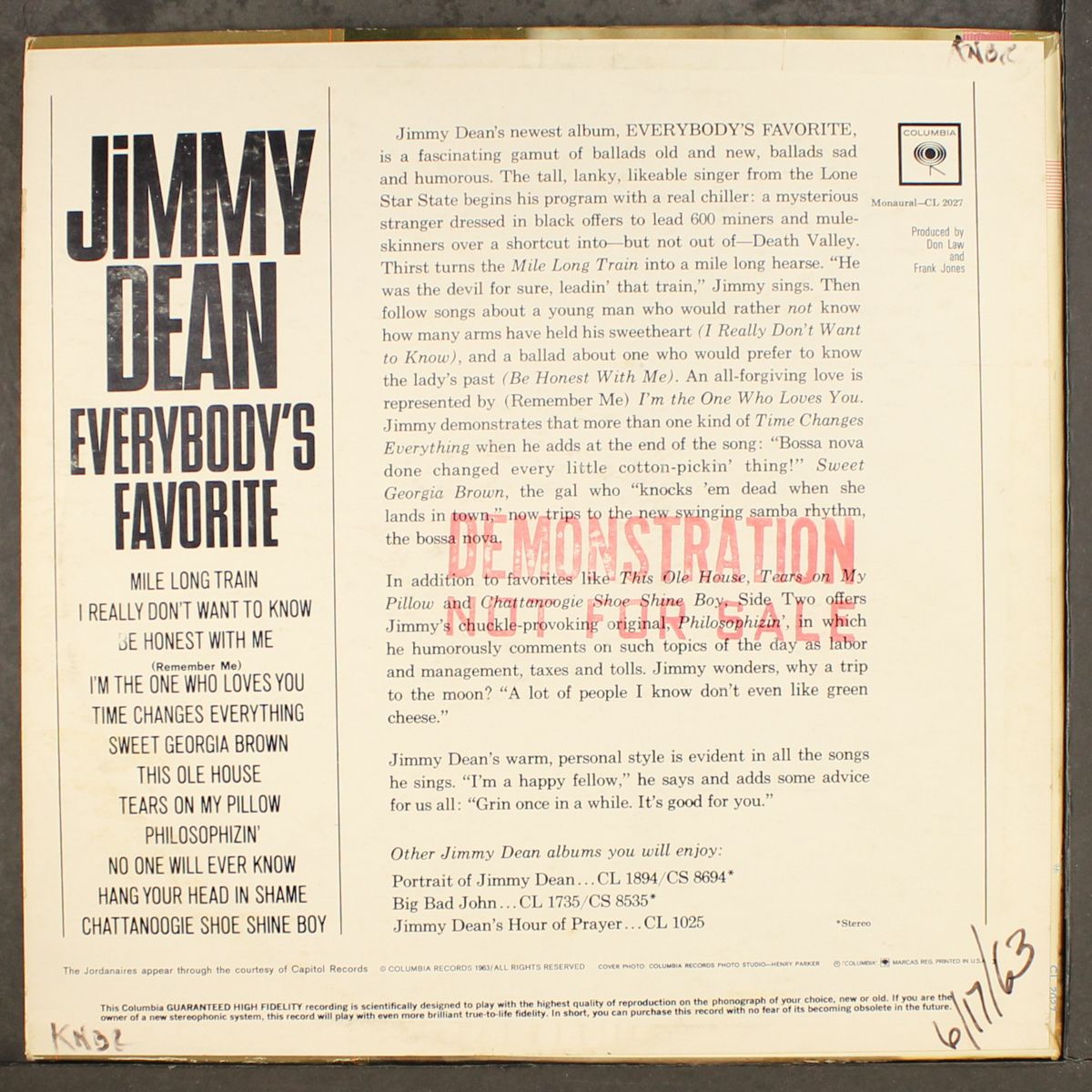 everybody's favorite by JIMMY DEAN