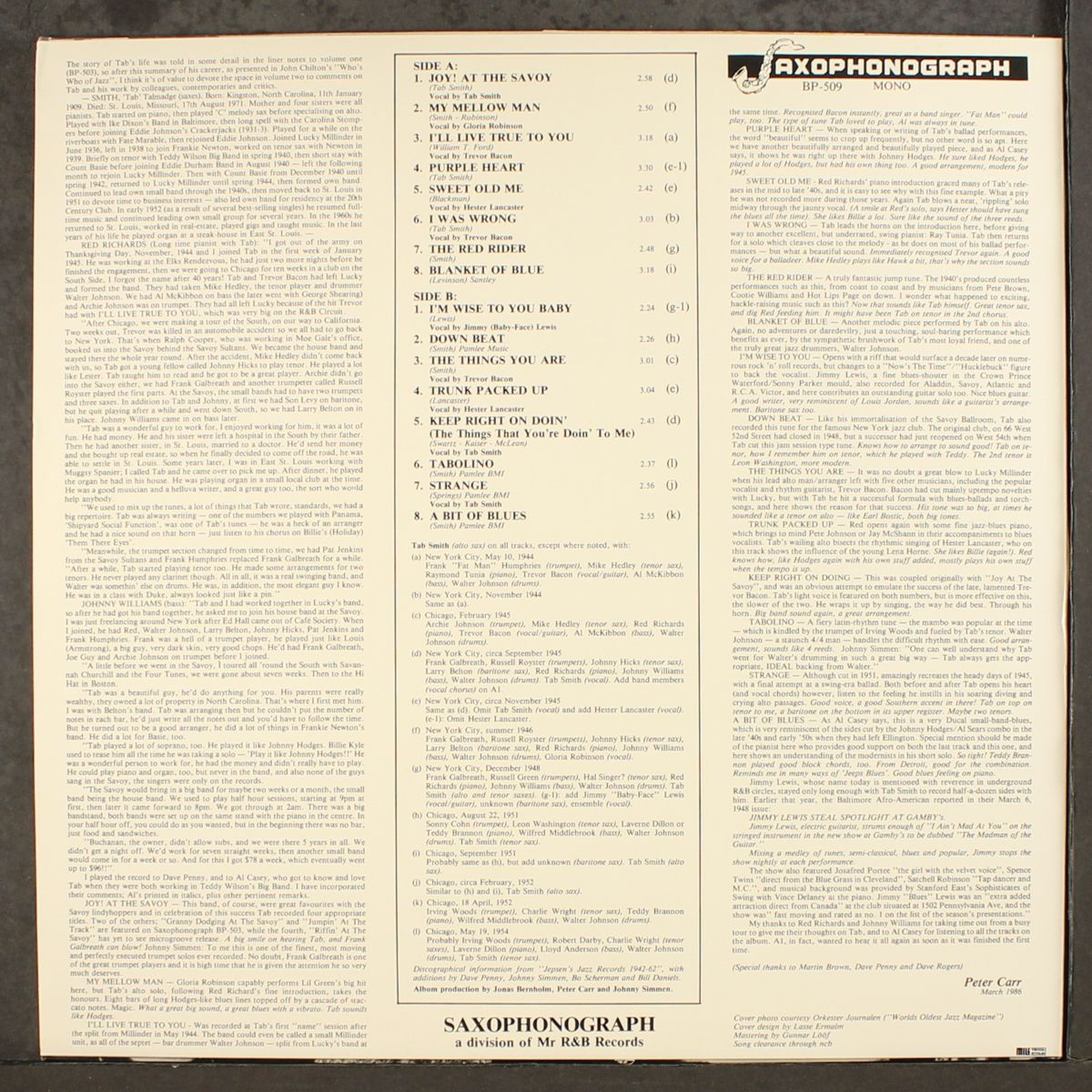 joy! at the savoy by TAB SMITH