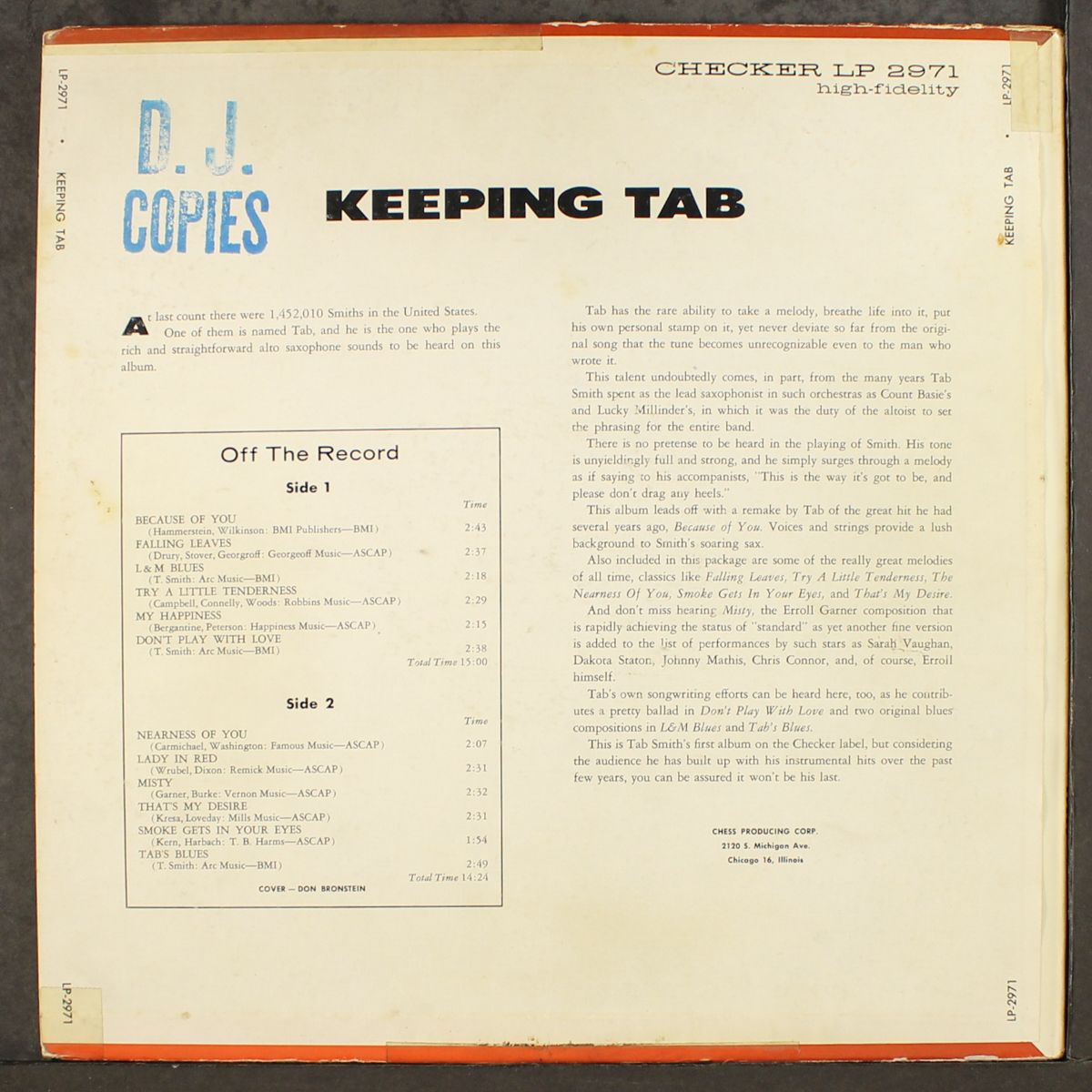 keeping tab by TAB SMITH
