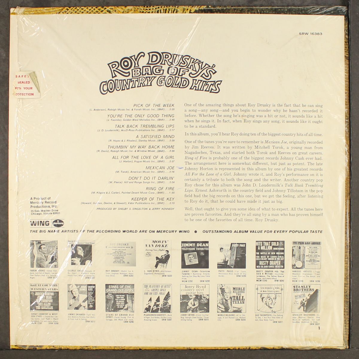 bag of country gold hits by ROY DRUSKY