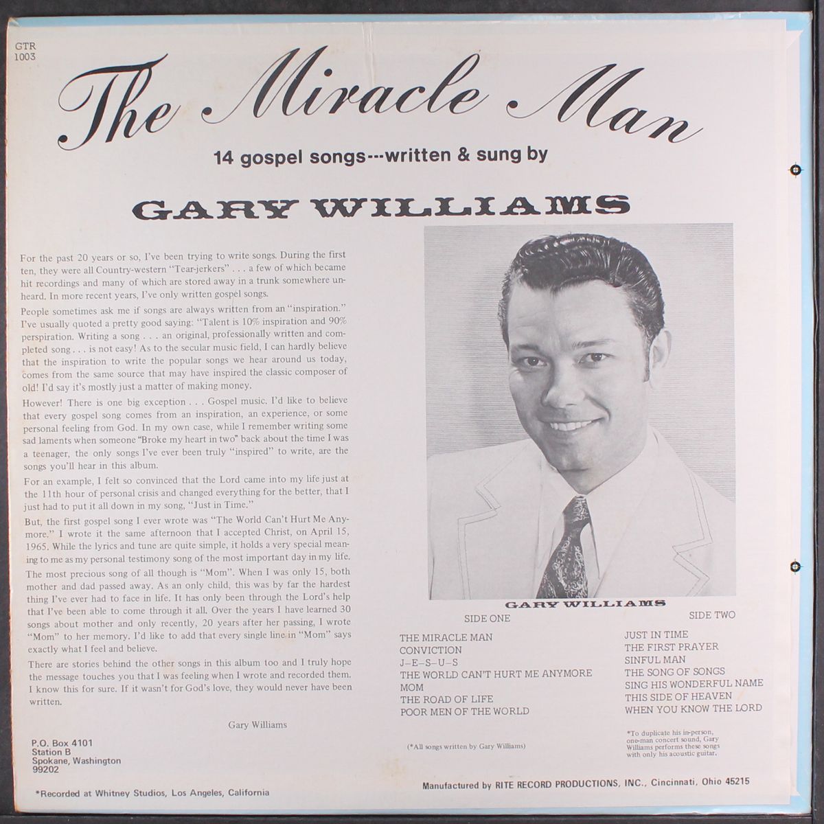 the miracle man by GARY WILLIAMS
