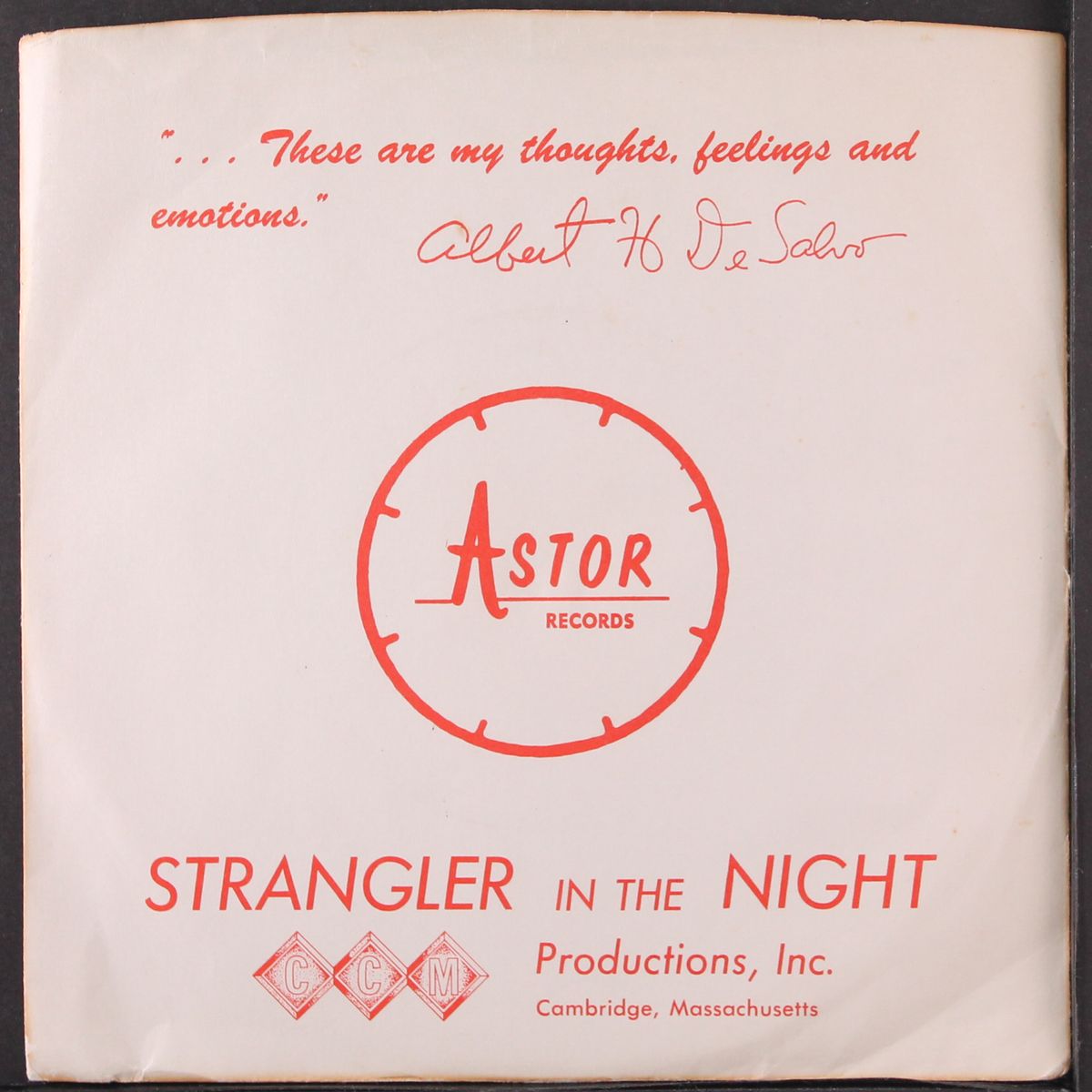 strangler in the night / albert, albert by ALBERT DESALVO / BUGS