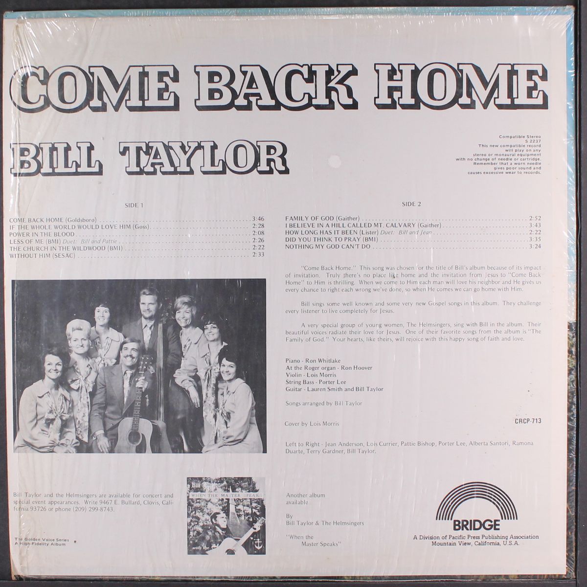 come back home by BILL TAYLOR