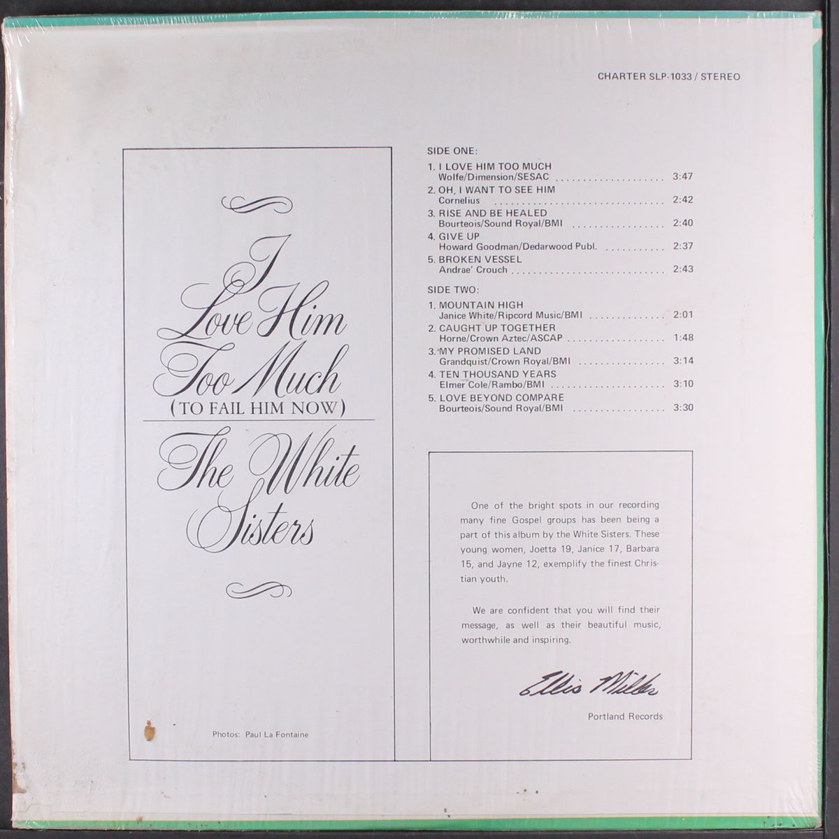 i love him too much by WHITE SISTERS