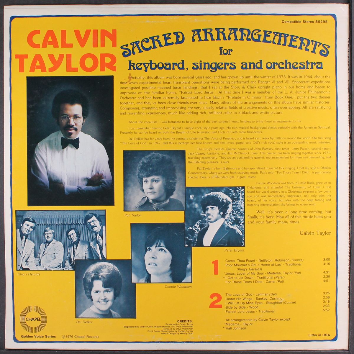 sacred arrangements by CALVIN TAYLOR