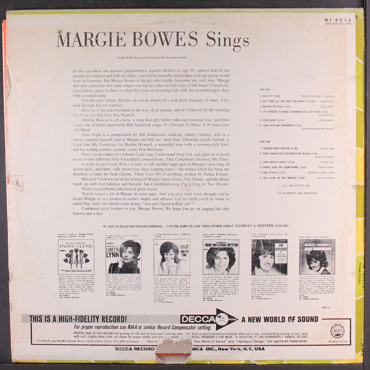 sings by MARGIE BOWES