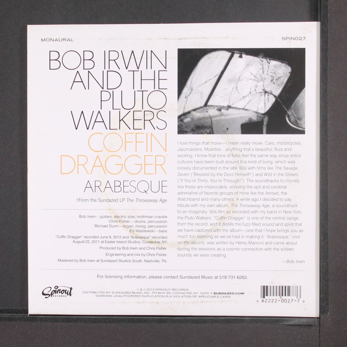 coffin dragger / arabesque by BOB IRWIN & PLUTO WALKERS