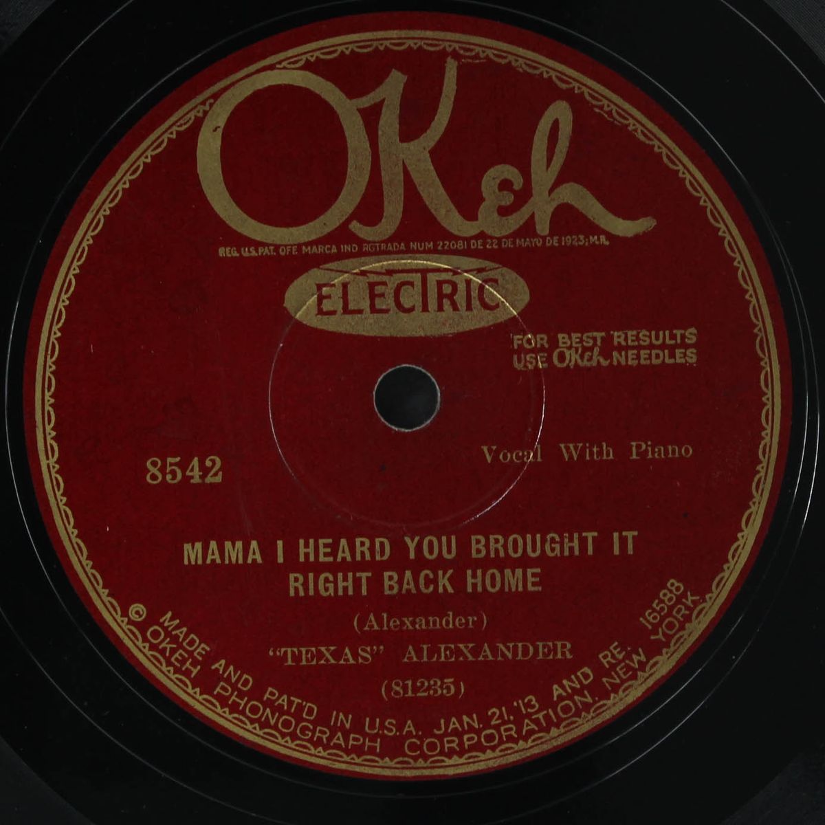 mama, i heard you brought it right back home / sabine river blues by TEXAS ALEXANDER