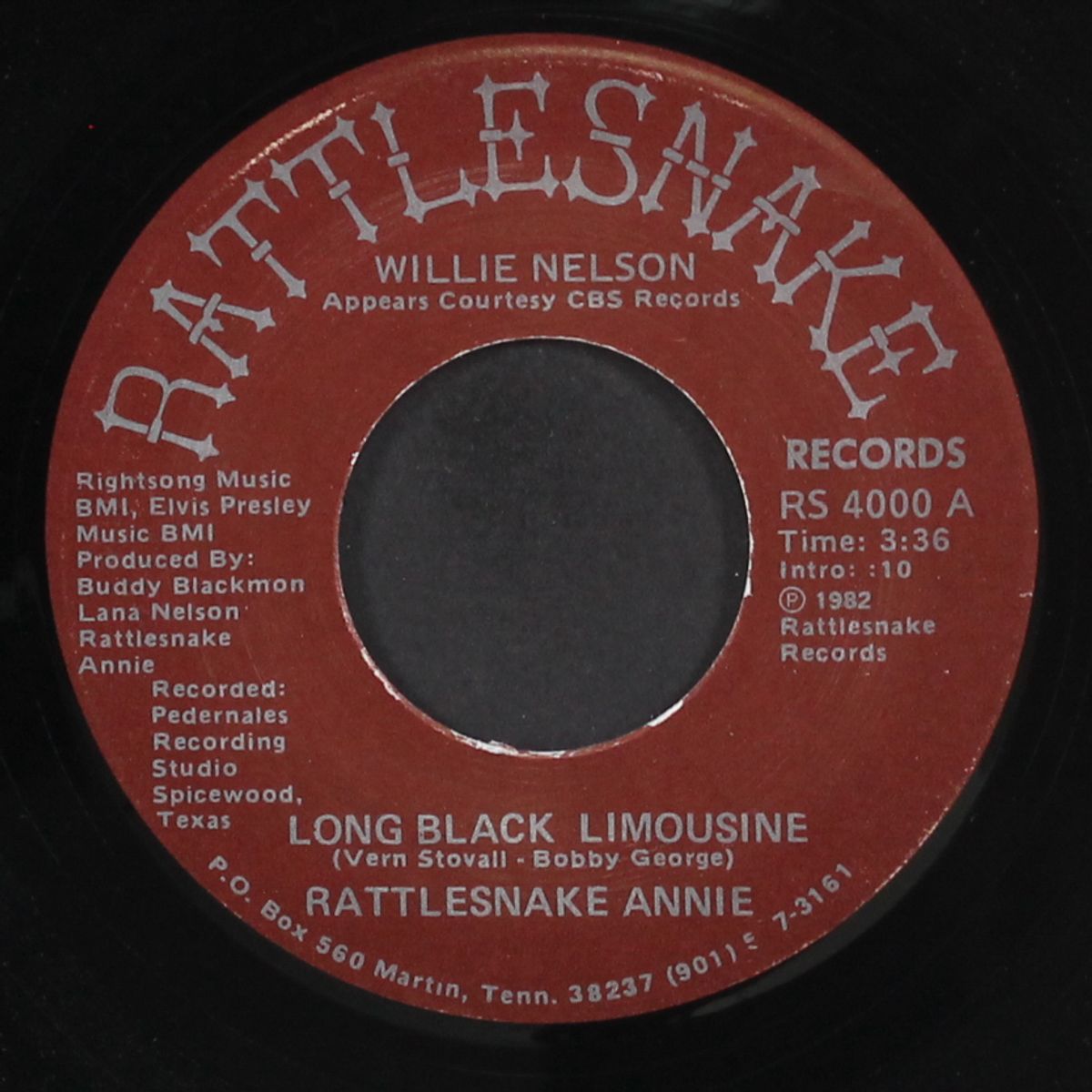 long black limousine by RATTLESNAKE ANNIE W/ WILLIE NELSON