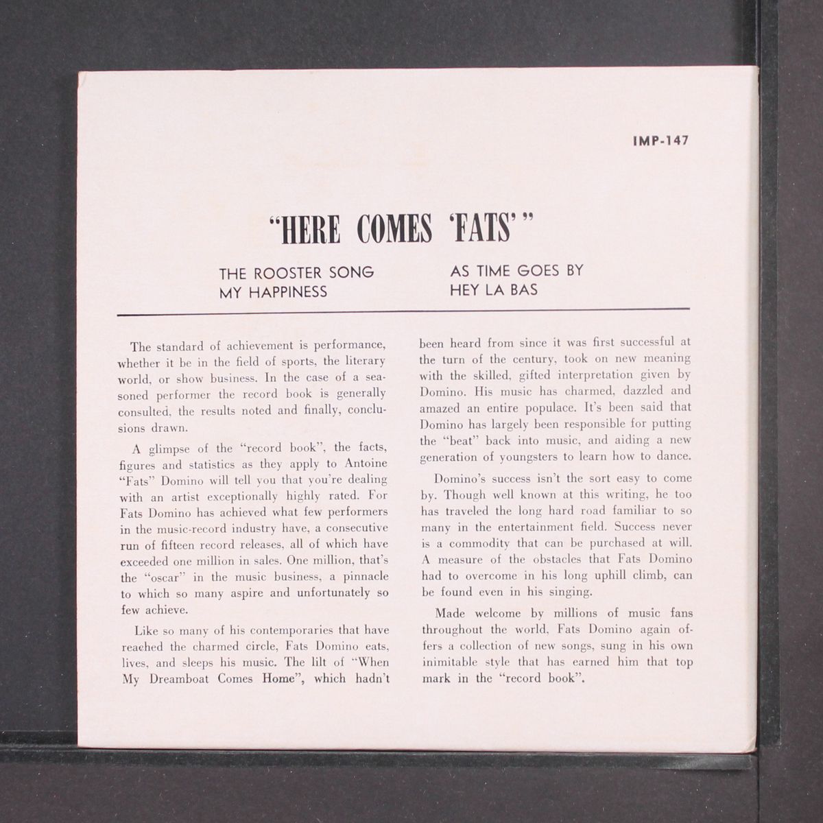 here comes fats by FATS DOMINO