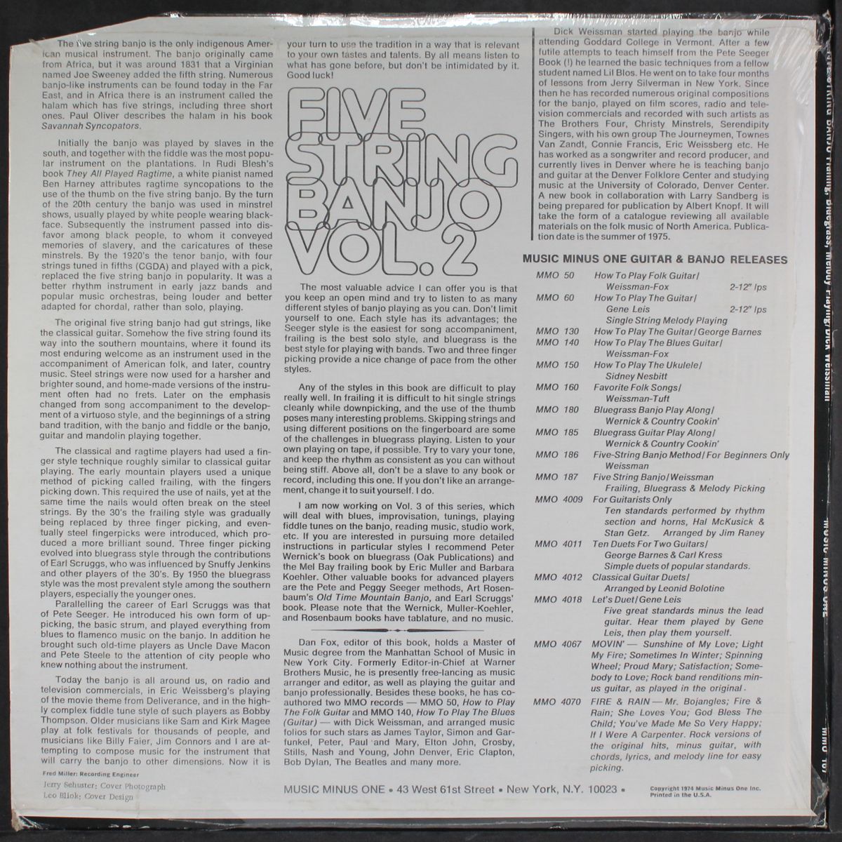 five string banjo, vol. 2 by DICK WEISSMAN