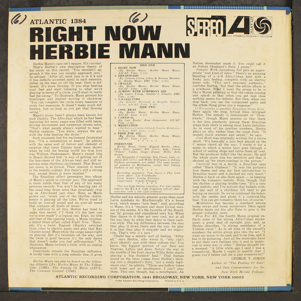 right now by HERBIE MANN