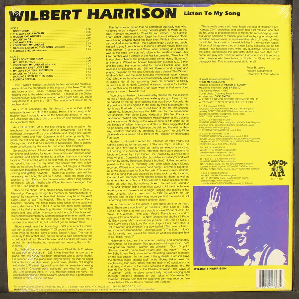 listen to my song by WILBERT HARRISON