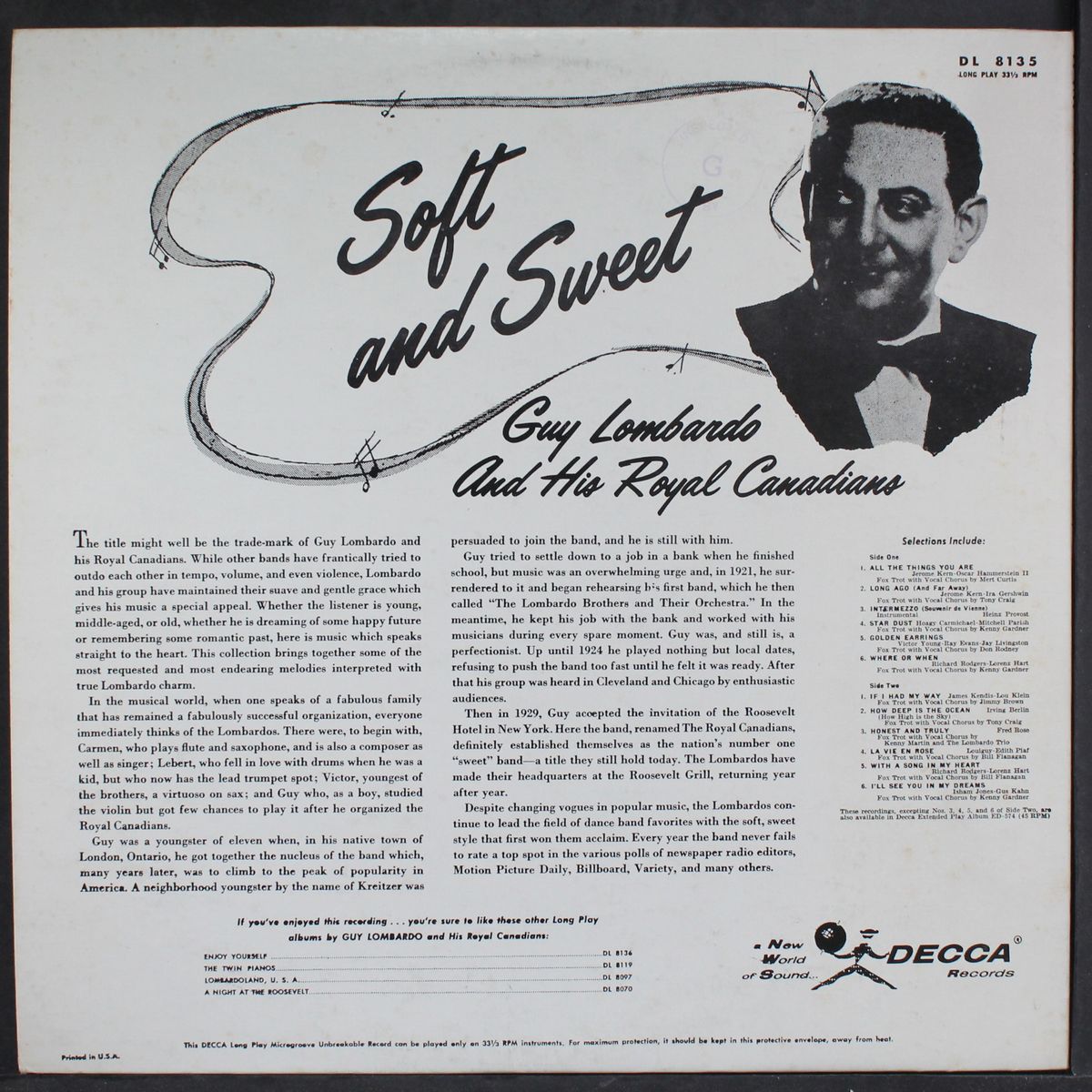 soft and sweet by GUY LOMBARDO