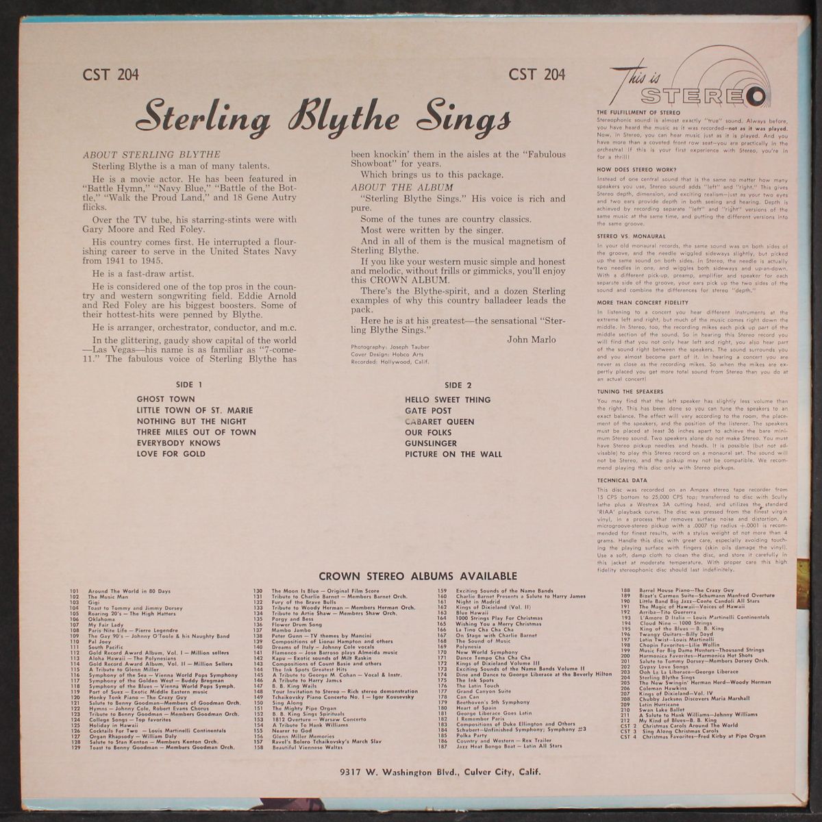 sings by STERLING BLYTHE