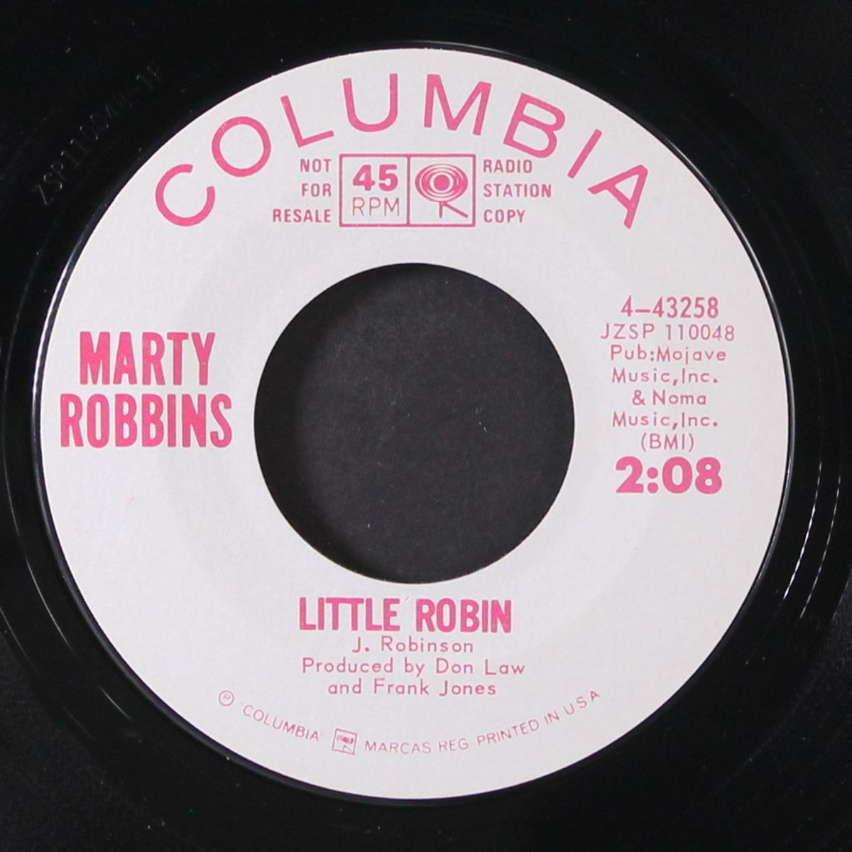 ribbon of darkness / little robin by MARTY ROBBINS
