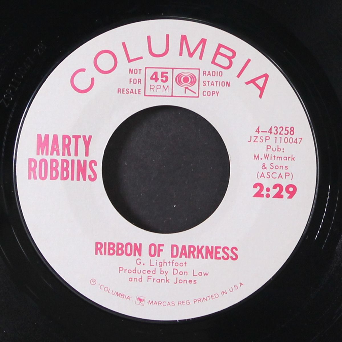 ribbon of darkness / little robin by MARTY ROBBINS