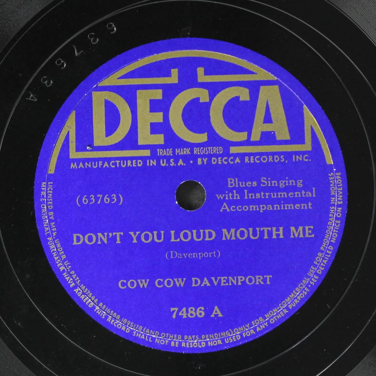 don't you loud mouth me / that'll get it by COW COW DAVENPORT