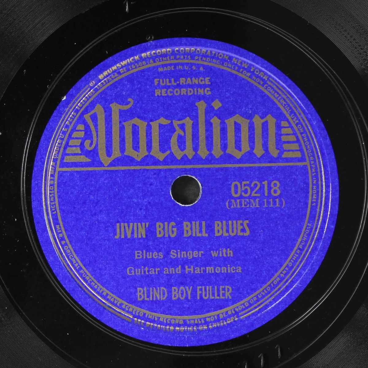 red's got the piccolo blues / jivin' big bill blues by BLIND BOY FULLER