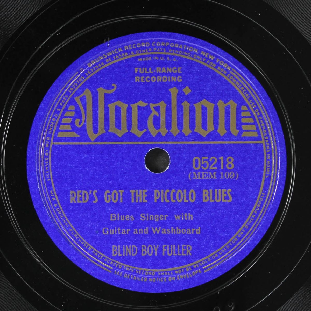 red's got the piccolo blues / jivin' big bill blues by BLIND BOY FULLER