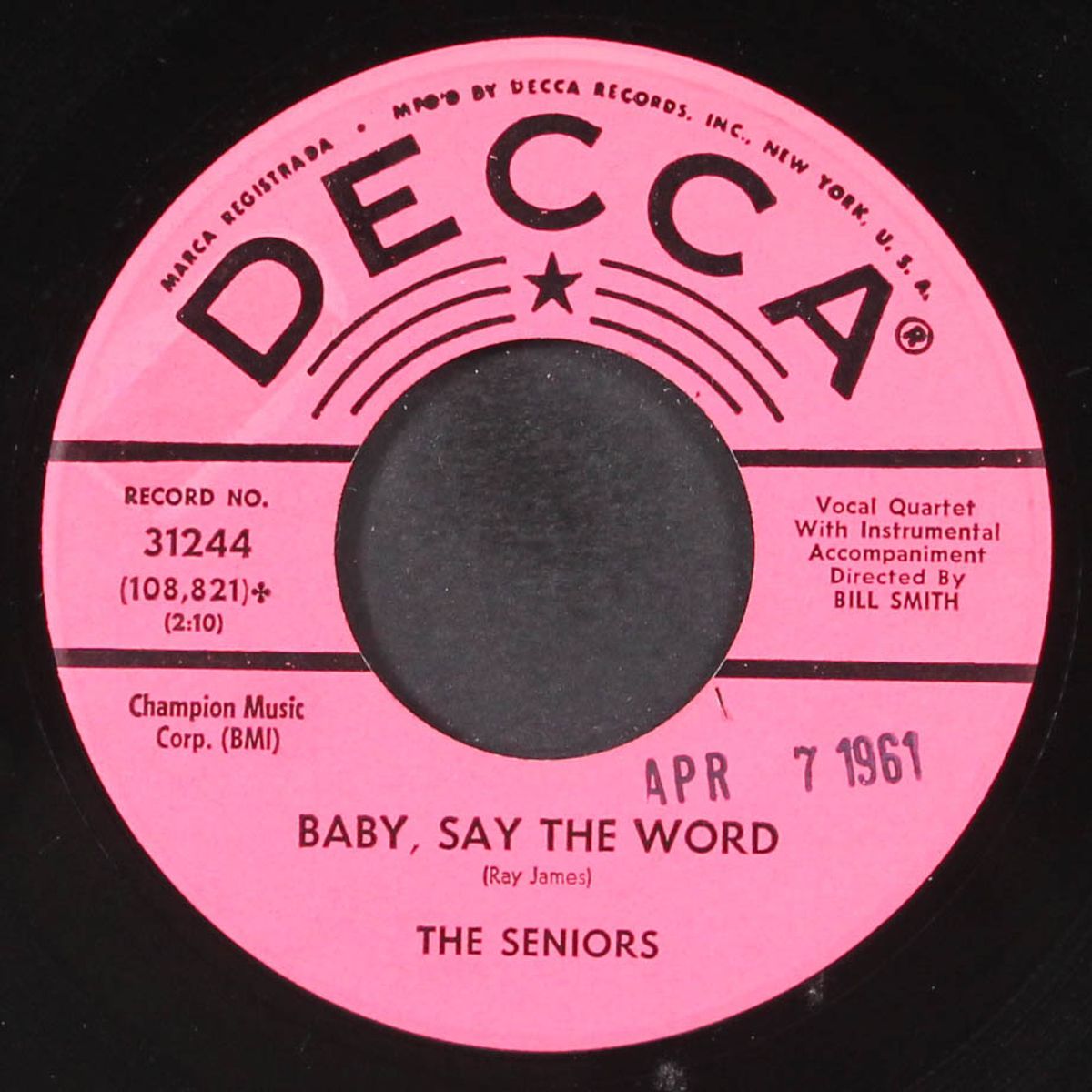 baby, say the word / when will i fall in love by SENIORS
