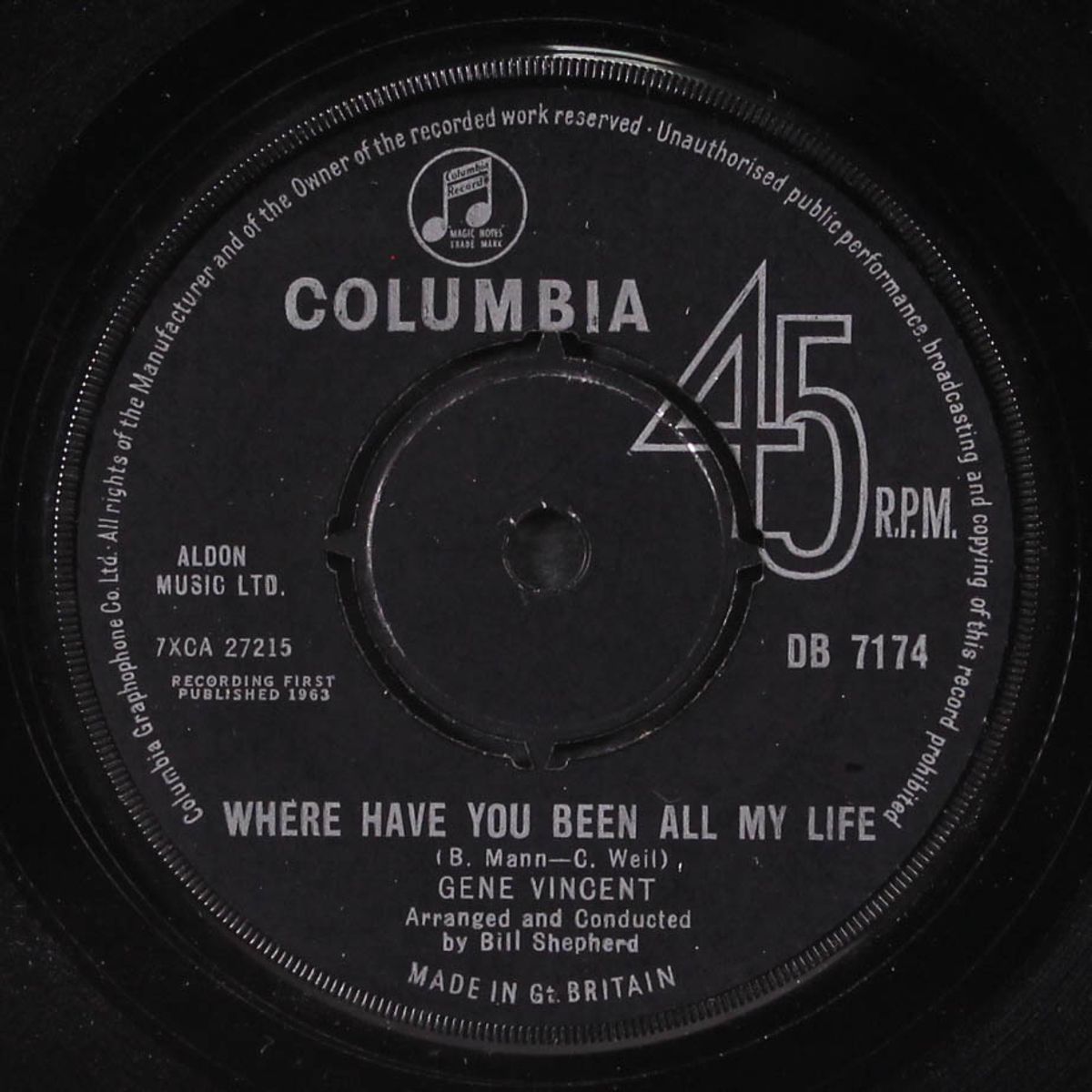 temptation baby / where have you been all my life by GENE VINCENT