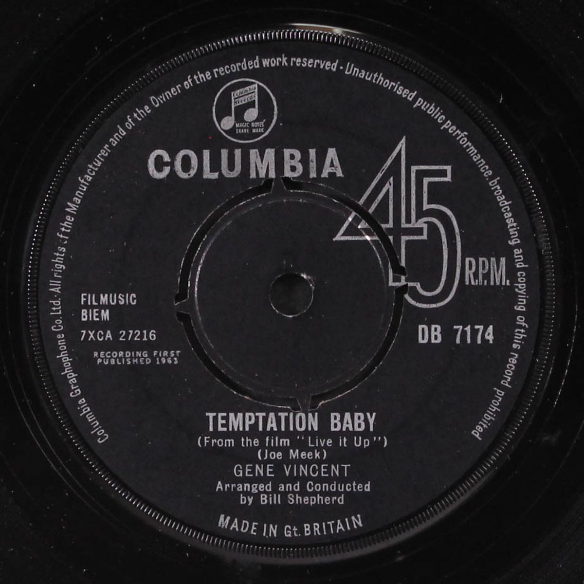 temptation baby / where have you been all my life by GENE VINCENT