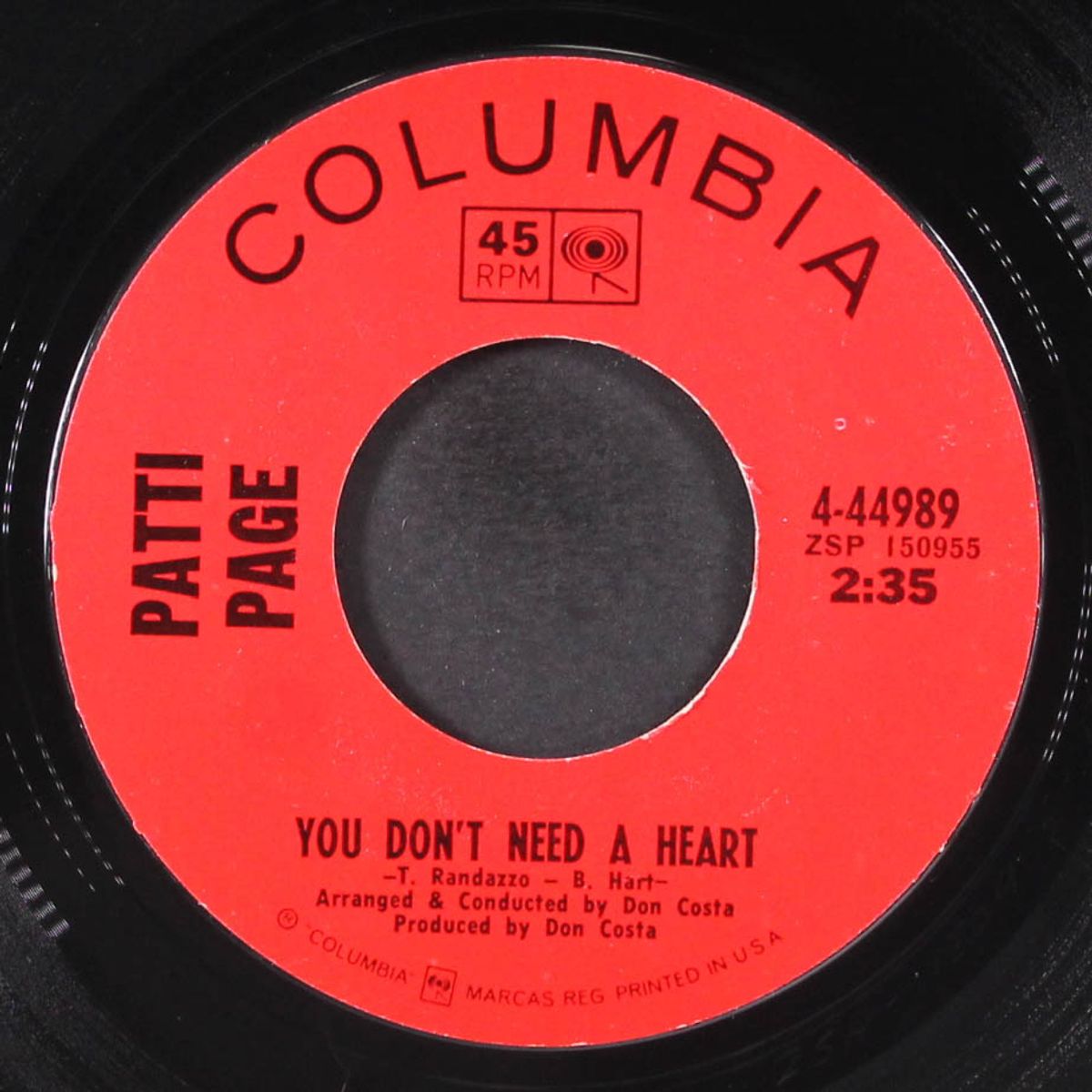 you don't need a heart / boy from the country by PATTI PAGE