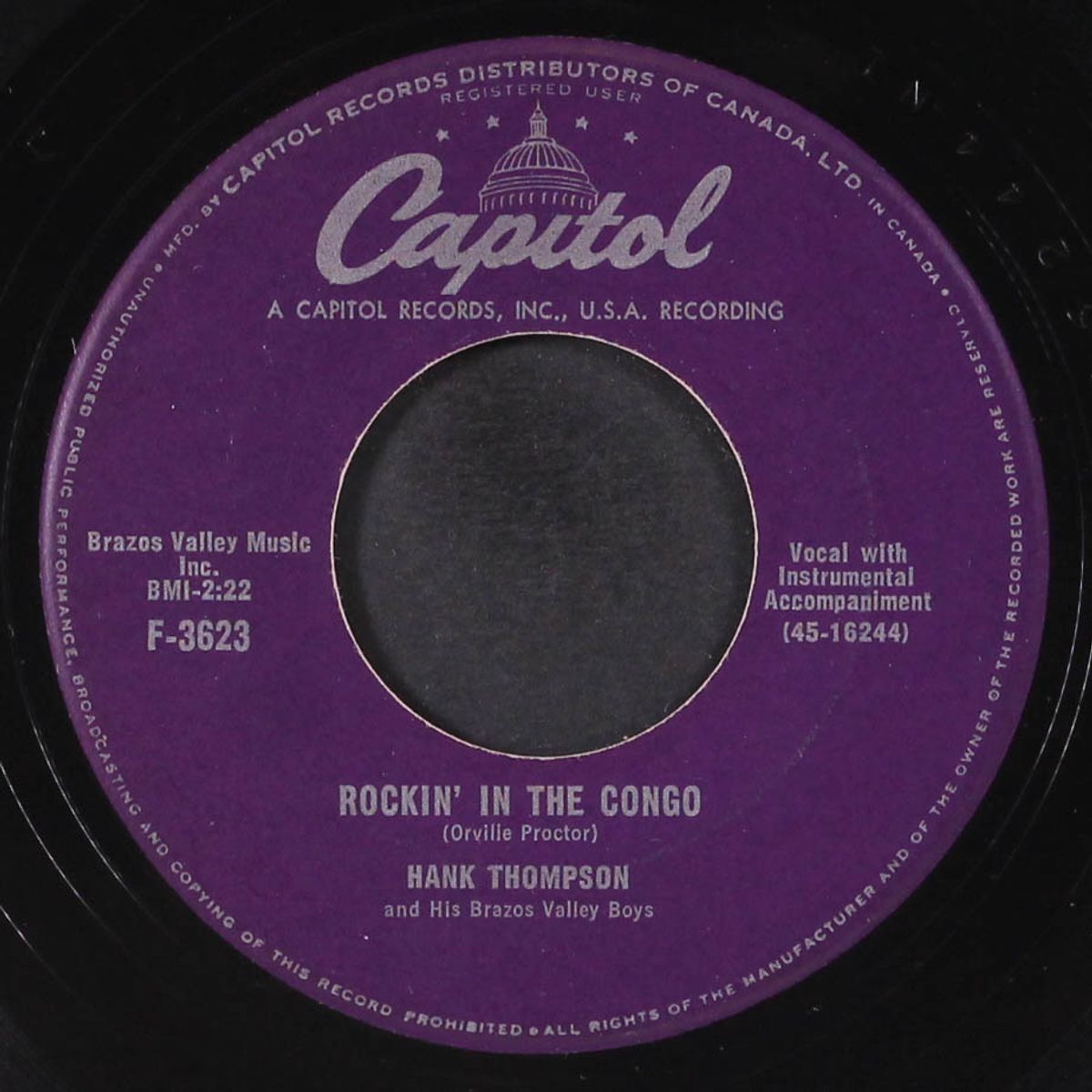 rockin' in the congo by HANK THOMPSON
