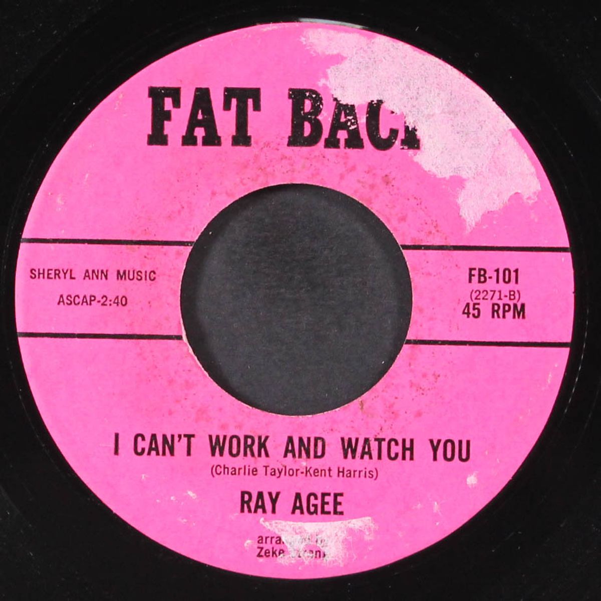 tough competition / i can't work and watch you by RAY AGEE