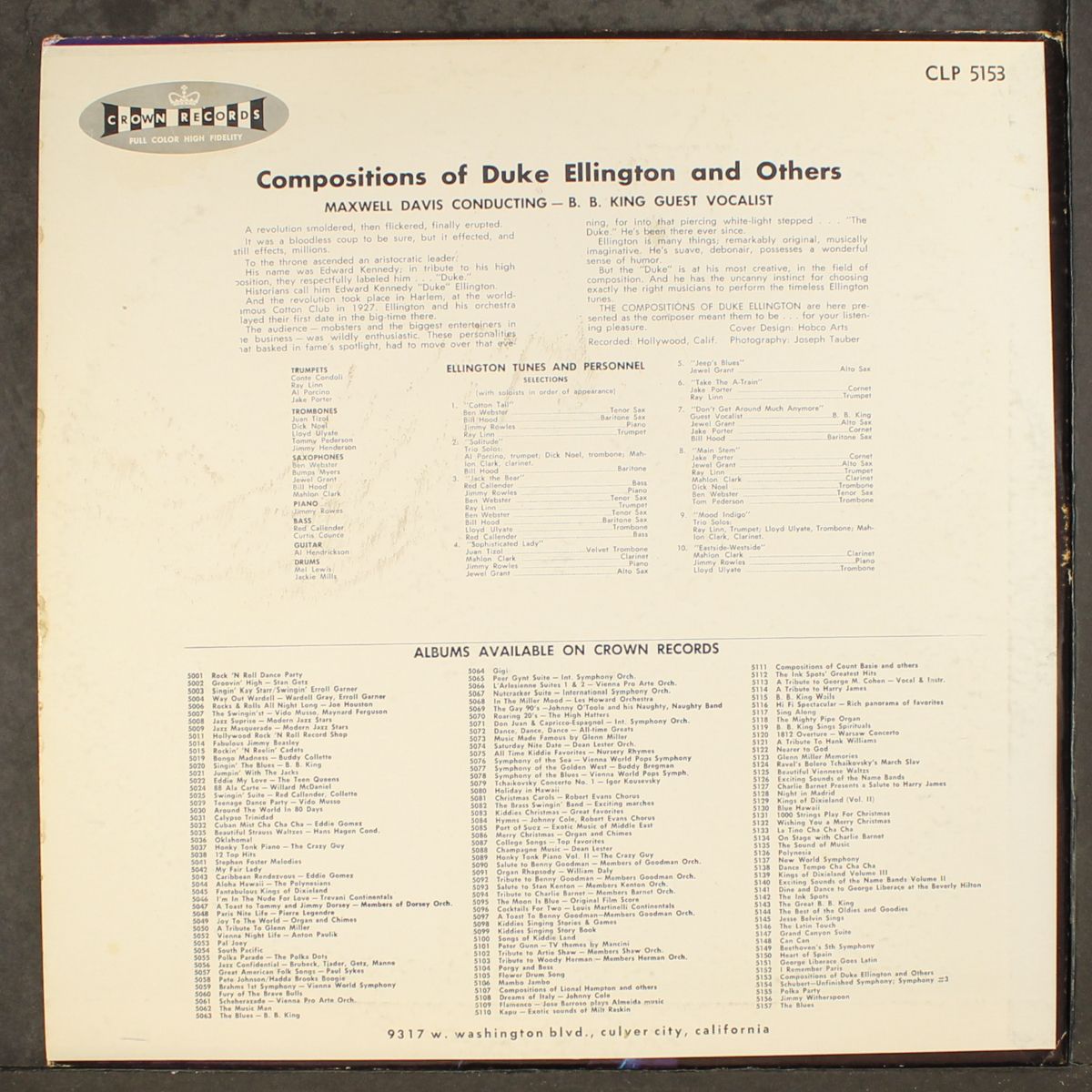 compositions of duke ellington and others by B.B. KING