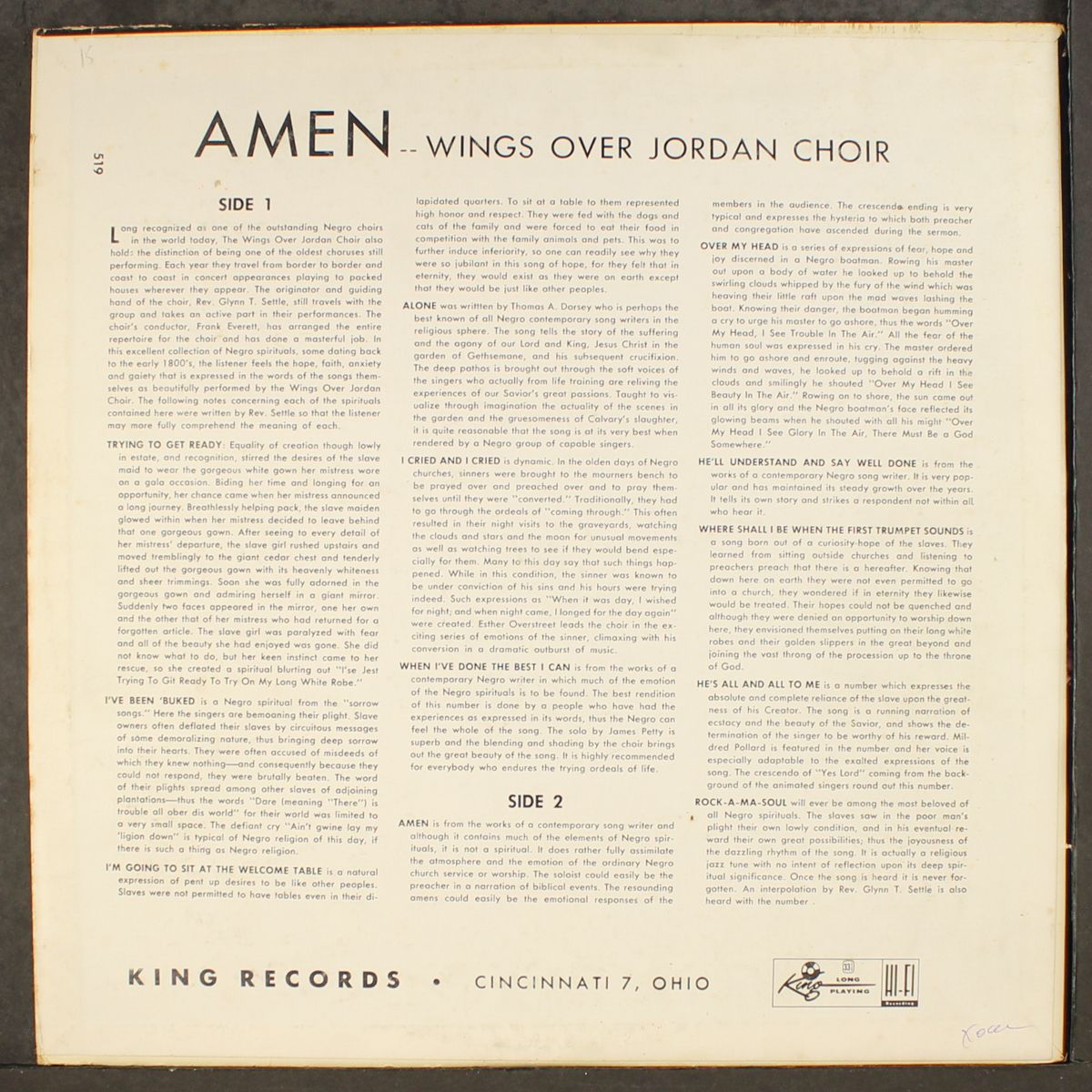 amen by WINGS OVER JORDAN CHOIR