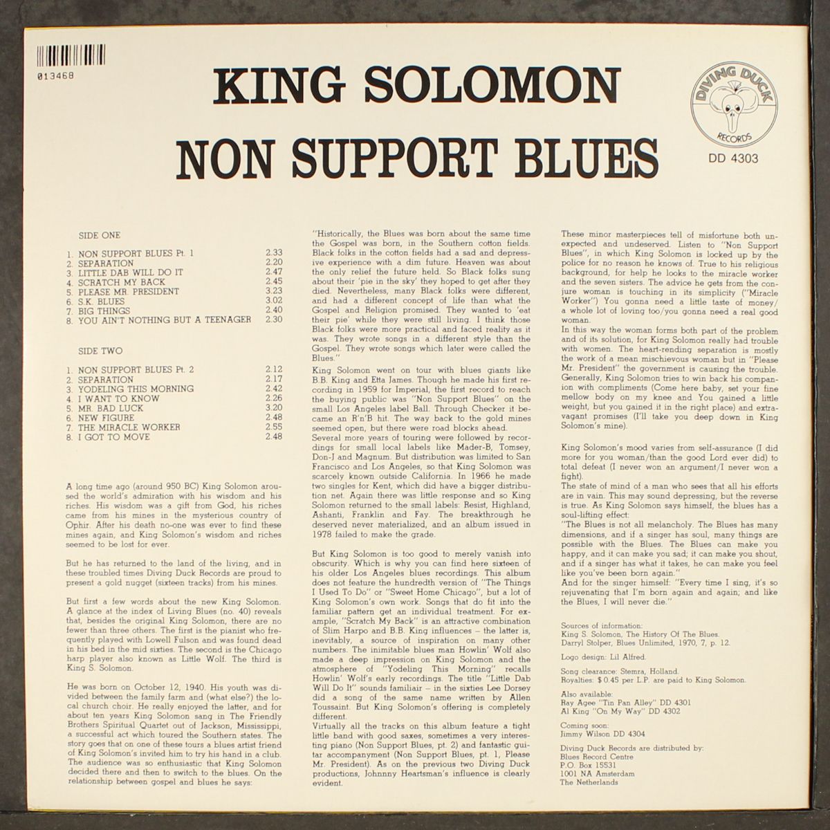 non support blues by KING SOLOMON